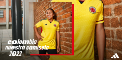 阿迪达斯发布2022年世界杯哥伦比亚国家队球衣